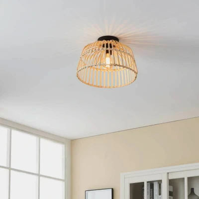 Abbildung von EGLO Deckenleuchte »GLYNEATH«, Leuchtmittel E27 wechselbar ohne Leuchtmittel, im Boho Style, Natur Wohnzimmerlampe, mit Fassung