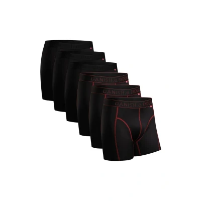 Abbildung von DANISH ENDURANCE 6er Pack Sport Boxershorts, Geruchsneutral, Atmungsaktiv, Sportunterwäsche, für Herren Mehrfarbig (3X Schwarz, 3X Schwarz/Rote Nähte) L