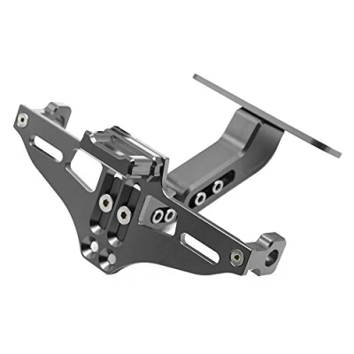 Abbildung von Universal CNC Aluminum Motorrad Kennzeichenhalter Halter mit Lizenz Licht Für MT 01 03 07 09 10 Z750 Z800 Z1000 CBR600 CBR750 CBR1000 (Grau)