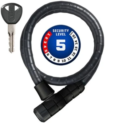 Abbildung von ABUS Kabelschloss Microflex 6615K/85 kompaktes Fahrradschloss für günstige Zweiräder und Kinderfahrräder 15 mm Sicherheitslevel 5 Schwarz