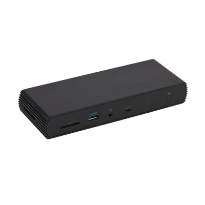 Abbildung von Amazon Basics Thunderbolt 4/USB 4 Pro Dockingstation, 2 x TBT4, 1 HDMI 2.1, 3 USB A 3.1, RJ45, Dual Display, Schwarz, 19,96 7,5 3,12 cm