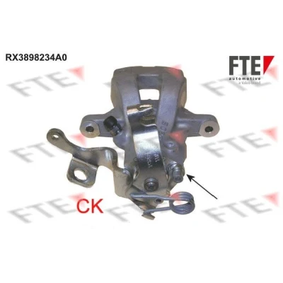 Abbildung von FTE 9290635 Bremssattel grau Aluminium Hinterachse rechts ohne Halter CITROËN: C4 Picasso 1, I Grand