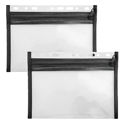 Abbildung von VELOFLEX A435008 Dokumentenhülle mit Reißverschluss, 2 Stück, DIN A5, abheftbar, schwarz, VELOBAG XXS, Reißverschlusstasche