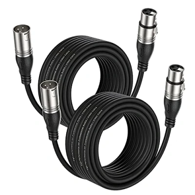 Abbildung von EBXYA XLR Kabel DMX 10m/30ft 2er Pack Mikrofon Patchkabel 3 poliges symmetrisches mit Stecker auf Buchse