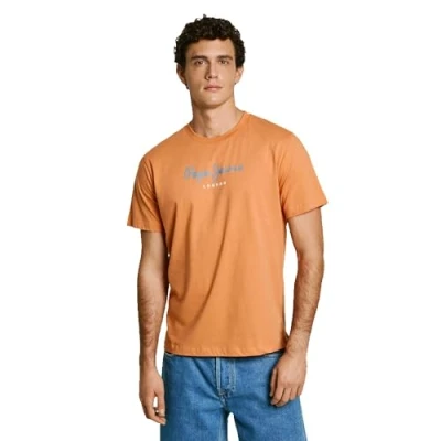 Abbildung von Pepe Jeans EGGO Tshirt print, Herren, Größe: Large, Sundown orange