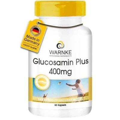 Abbildung von Glucosamin Plus Collagen 1200mg pro Tagesdosis 90 Kapseln hochdosiert Warnke Vitalstoffe Deutsche Apothekenqualität