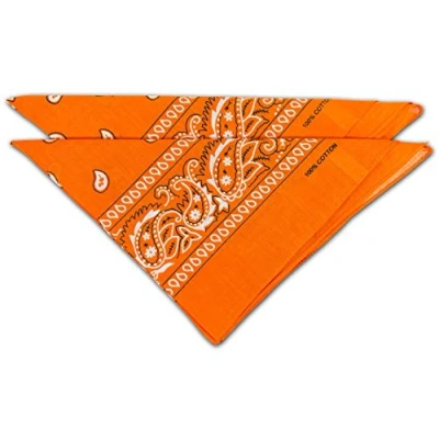 Abbildung von fashionchimp Nicki Halstuch aus 100% Baumwolle im 2er Set, Unisex Bandana, AZO Frei (Orange)