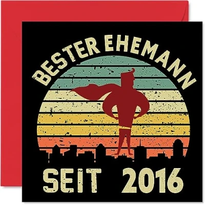 Abbildung von 8. Karte Hochzeitstag Jahrestag für Ehemann Bester Alles Gute zum Hochzeits Jubiläum Karten den Partner, 145mm x Grußkarten Achte Zinn Jahrestage