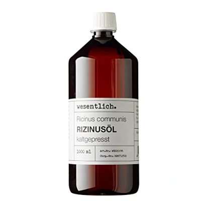 Abbildung von wesentlich. Rizinusöl kaltgepresst 1000ml 100% reines für Haut und Haare, Wimpern Augenbrauen