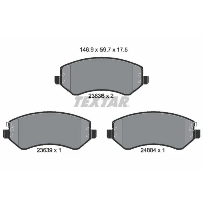 Abbildung von TEXTAR 2363801 Bremsbelagsatz mit akustischer Verschleißwarnung CHRYSLER: VOYAGER 4, JEEP: Cherokee III
