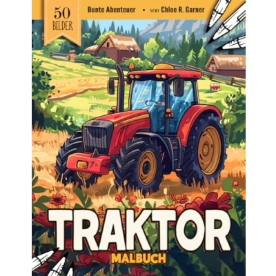 Abbildung von Traktor Malbuch: 50 Bauernhof Malvorlagen Für Erwachsene, Kinder Und Jugendliche Lustiges Bilder Stressabbau &amp; Entspannung Geschenk zum Ausmalen Frauen, Mädchen Senioren