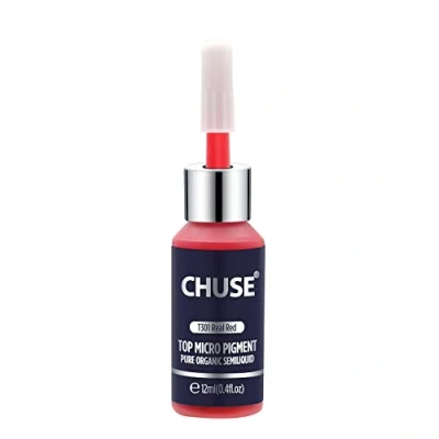 Abbildung von CHUSE T301 echte rote Microblading Micro Pigment Permanent Make up Tattoo Ink kosmetische Farbe bestanden SGS, DermaTest 12 ml (0.4fl.oz)