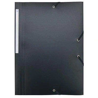 Abbildung von Waytex Elastikmappe, 3 Klappen, Polypropylen, 4,5/10, weich und blickdicht, A4, Schwarz