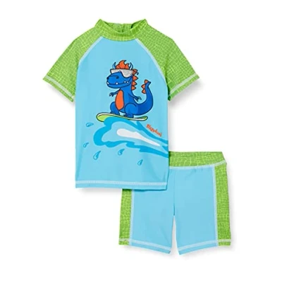 Abbildung von Playshoes zweiteilig Schwimmshirt Badeshorts Badebekleidung Unisex Kinder,Dino,74 80