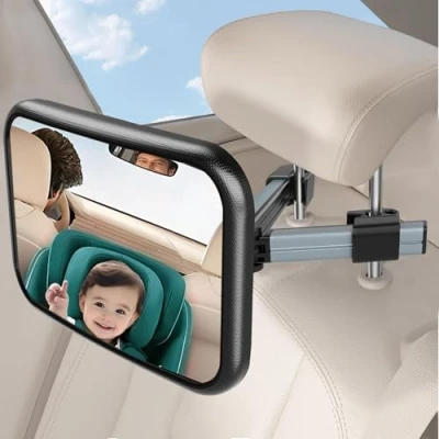 Abbildung von SURFOU Spiegel Auto Baby Rückbank mit Hakenclip 360  Drehbar, 100 % Bruchsicher, Klare und Breite Sicht, Autospiegel Rücksitz für Kindersitz, Rückspiegel fürs Zubehör