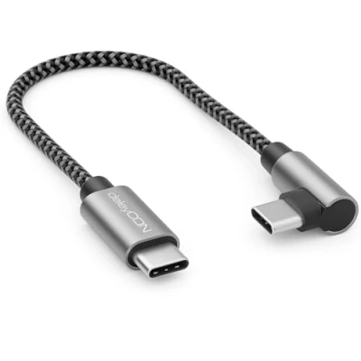 Abbildung von deleyCON 0,15m USB C Kabel 1x 90 Gewinkelt PD3.0 (60W Schnellladekabel) Kurzes 15cm zu Ladekabel für iPhone 16 15 Pro Max Samsung S24 S23 S22 Pixel iPad MacBook Air Tablets Switch PS5