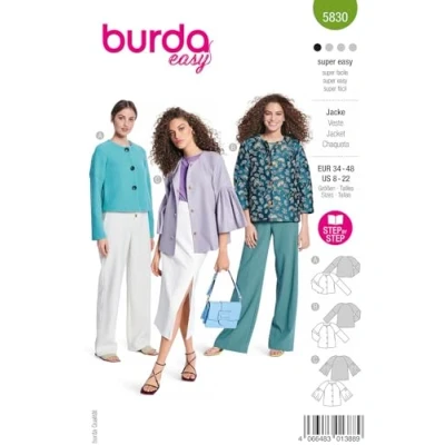 Abbildung von Burda Schnittmuster, 5830, Jacke [Damen, Gr. 34 48], Level 1 super easy
