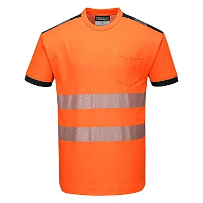Abbildung von Portwest PW3 Hi vis T Shirt, kurzarm, Größe: 4XL, Farbe: Orange/Schwarz, T181OBR4XL