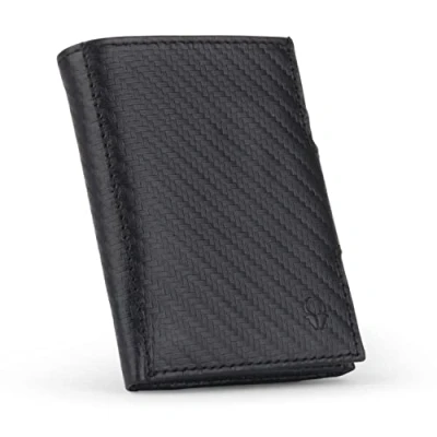 Abbildung von DONBOLSO Wallet NextGen Leder Slim mit Münzfach Geldbeutel RFID Schutz Kartenetui bis 11 Karten Mini Portemonnaie für Herren und Damen Geldbörse Carbon