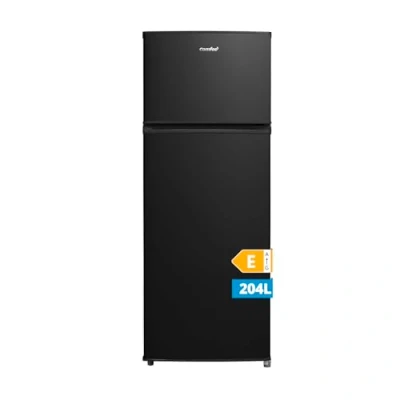 Abbildung von Comfee RCT284DK2A Kühl /Gefrierkombination/Gefrierteil oben/176 kWh/Jahr/143cm Höhe/LED Licht/Reversibles Türscharnier/Schwarz
