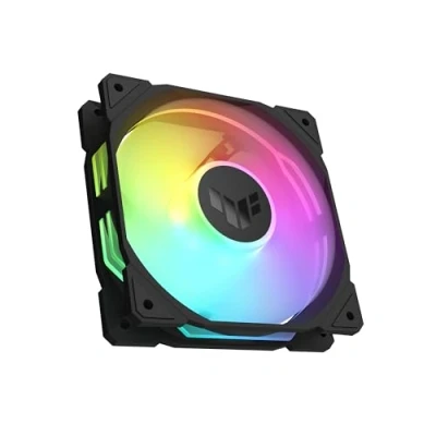 Abbildung von ASUS TUF Gaming TR120 ARGB Reverse Blade Black Gehäuselüfter Single Pack (120mm PWM PC Lüfter, 2000 rpm, 2.75 mm H2O, 76,3 CFM Luftstrom, 16 einzeln adressierbare RGB LEDs, schwarz)