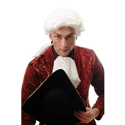 Abbildung von WIG ME UP DH1126 P60 Barocke Herren Perücke Edelmann Lord Richter Hofkomponist Dichter weiß lockig Langer Zopf