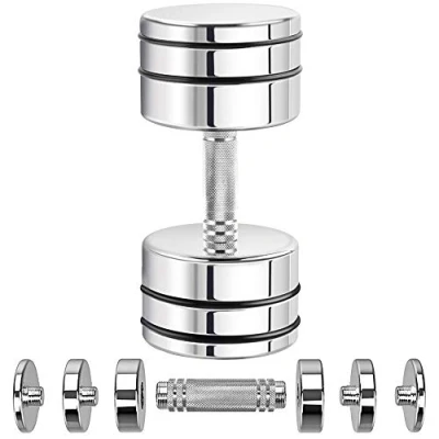 Abbildung von STAHL Hantel 1 Stück 25kg (12kg/17kg/20kg/25kg) Ultrakompakte Einstellbare Kurzhantel mit Gerändeltem Griff Innovative Stahlhantel für Zuhause (Standard Version 25kgx1)