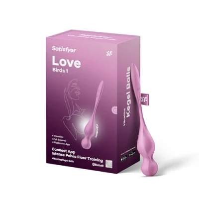 Abbildung von Satisfyer Love Birds 1 Vibrierende Liebeskugeln Beckenbodentraining Connect App Wiederaufladbar Wasserdicht (IPX7) Hautfreundliches Silikon, Farbe:rosa
