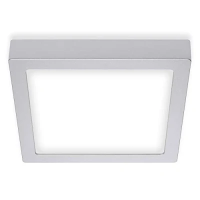 Abbildung von BRILONER Leuchten LED Aufbauleuchte, Deckenlampe, Deckenleuchte 16 Watt, 1.600 Lumen, 4.000 Kelvin, Quadratisch, Chrom Matt, 225x225x32mm (LxBxH)