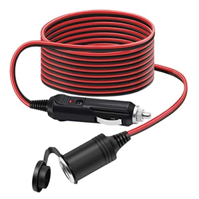 Abbildung von 3.1M 12V/24V KFZ Verlängerungskabel für Zigarettenanzünder Staubdicht Wasserdicht Auto Batterieklemme Alligator Clip Steckdose Adapter (Zigarettenanzünder Stecker) MEHRWEG