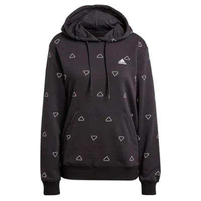 Abbildung von adidas Damen Essentials Monogram Regular French Terry Graphic Hoodie Sweatshirt, Black, S