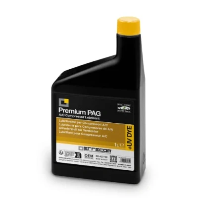 Abbildung von Errecom PAG Universal Premium + UV DYE 1 L, Schmiermittel für konventionelle oder elektrische Kfz Klimakompressoren, die mit den Kältemitteln GAS R134a und R1234yf betrieben werden