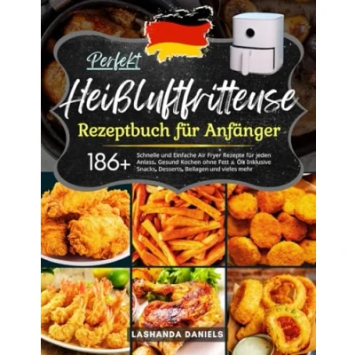 Abbildung von Perfekt Heißluftfritteuse Rezeptbuch für Anfänger: Mit 186+ Schnelle und Einfache Air Fryer Rezepte jeden Anlass. Gesund Kochen ohne Fett &amp; Öl! Inklusive Snacks, Desserts, Beilagen vieles mehr