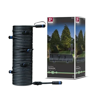 Abbildung von Paulmann 939.31 Outdoor Plug &amp; Shine Connector 15m 1in 7out IP68 2x1,5mm² 93931 Verlängerungskabel Verbindungskabel Aussenbeleuchtung, Schwarz