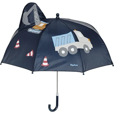 Abbildung von Playshoes Stockschirm mit kindgerechtem Mechanismus Unisex Kinder Regenschirm, 3D Baustelle, original
