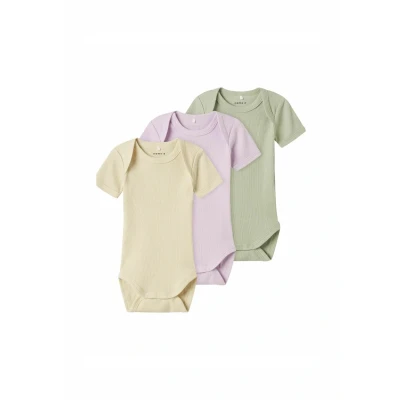 Abbildung von Name it baby Unisex Nbnbody 3P Ss Solid Rib Noos, Winsome Orchid, Numeric_80 (3er Pack)