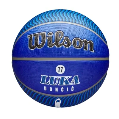 Abbildung von Wilson Basketball, NBA Player Icon, Luka Doncic, Dallas Mavericks, Outdoor und Indoor, Blau / Weiß