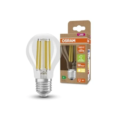 Abbildung von OSRAM LED Stromsparlampe, Filament Birne mit E27 Sockel, Warmweiß (3000K), 7,2 Watt, ersetzt herkömmliche 100W Leuchtmittel, besonders hohe Energieeffizienz und stromsparend, 1er Pack