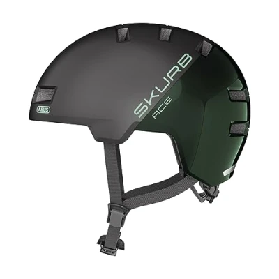 Abbildung von ABUS Stadthelm Skurb ACE Stylischer Fahrradhelm im Alltag, beim Skaten, BMX Fahren oder Longboarden Grün (Moss Green), Größe S