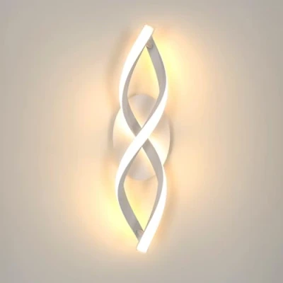 Abbildung von Comely LED Wandlampe, Wandleuchten Innen 16W 1800LM, Moderne Kurvendesign Dekorativ Wandleuchte für Schlafzimmer Wohnzimmer Korridor, Warmes Licht 3000K, Weiß