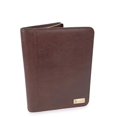 Abbildung von Catwalk Collection Handbags Damen A4 Leder Notizbuchtasche Konferenzmappe mit Reißverschluss Für Tablet und Notizbuch CHLOE Braun