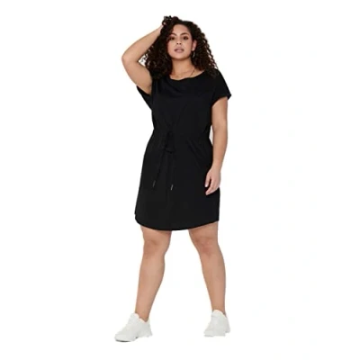 Abbildung von ONLY Carmakoma NOS Damen CARAPRIL SS Knee Dress SOLID NOOS Kleid, Black, M