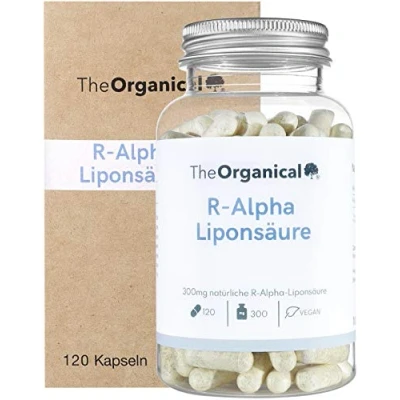 Abbildung von TheOrganical® R Alpha Liponsäure 300 mg pro Kapsel 120 Kapseln natürlicher Hergestellt in Hamburg Volle Wirkung