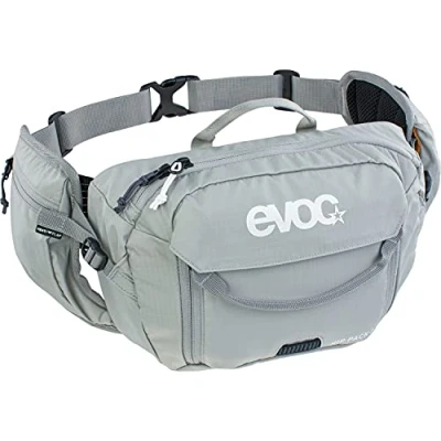 Abbildung von EVOC HIP PACK 3l Hüfttasche Bauchtasche Hüftbeutel inkl. 1,5l HYDRATION BLADDER (3l Fassungsvermögen, AIRFLOW CONTACT System, verstellbarer Hüftgurt, VENTI FLAP Trinkblase), Steingrau