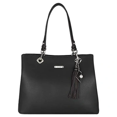 Abbildung von David Jones Damen Schultertasche Weiche PU Leder Frauen Große Tote Shopper Bag Lange Henkel Handtasche Henkeltasche Tragetasche Elegante Arbeit City Alltags Shopping Reise Mode Schwarz
