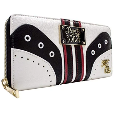 Abbildung von Harley Quinn Property of The Joker Goldemblem Geldbörse/Geldbeutel Clutch mit Münzfach &amp; Kartenhalter, Gold
