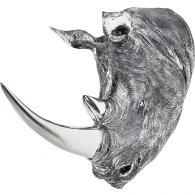 Abbildung von Kare Design Deko Kopf Rhino, Silber, Nachbildung Nashornkopf, Objekt, 53x44x19 cm (H/B/T)