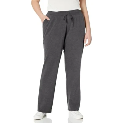 Abbildung von Amazon Essentials Damen Jogginghose aus Fleece mit geradem Bein (in großen Größen erhältlich), Dunkelgrau Meliert, L