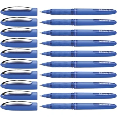 Abbildung von Schneider One Hybrid C Tintenroller mit Flüssigtinte, nicht einziehbar, Strichstärke 3 mm, Blau, 10 Stück