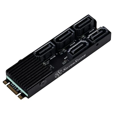 Abbildung von SilverStone Technology SST ECS07 5 Port SATA Gen3 6Gb/s Non RAID M.2 PCIe Speichererweiterungskarte